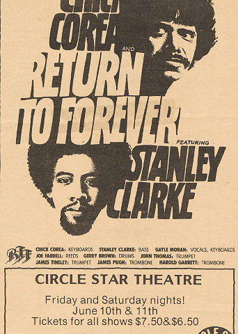 Return To Forever featuring Stanley Clarke print ad